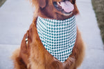 Load image into Gallery viewer, Dark Green Houndstooth Reversible Dog Bandana
