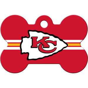 Kansas City Chiefs NFL Pet ID Tag - Large Bone