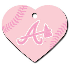 Atlanta Braves MLB Pet ID Tag - Large Heart