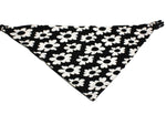 Load image into Gallery viewer, Black White Flower with Checkerboard Reversible Dog Bandana
