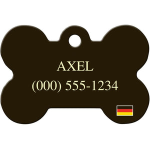 German Flag Pet ID Tag - Large Bone