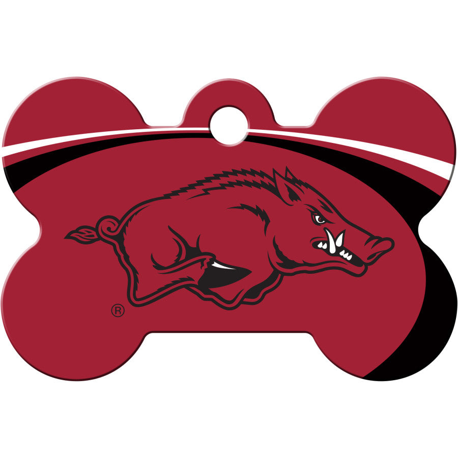 Arkansas Razorbacks NCAA Pet ID Tag - Large Bone