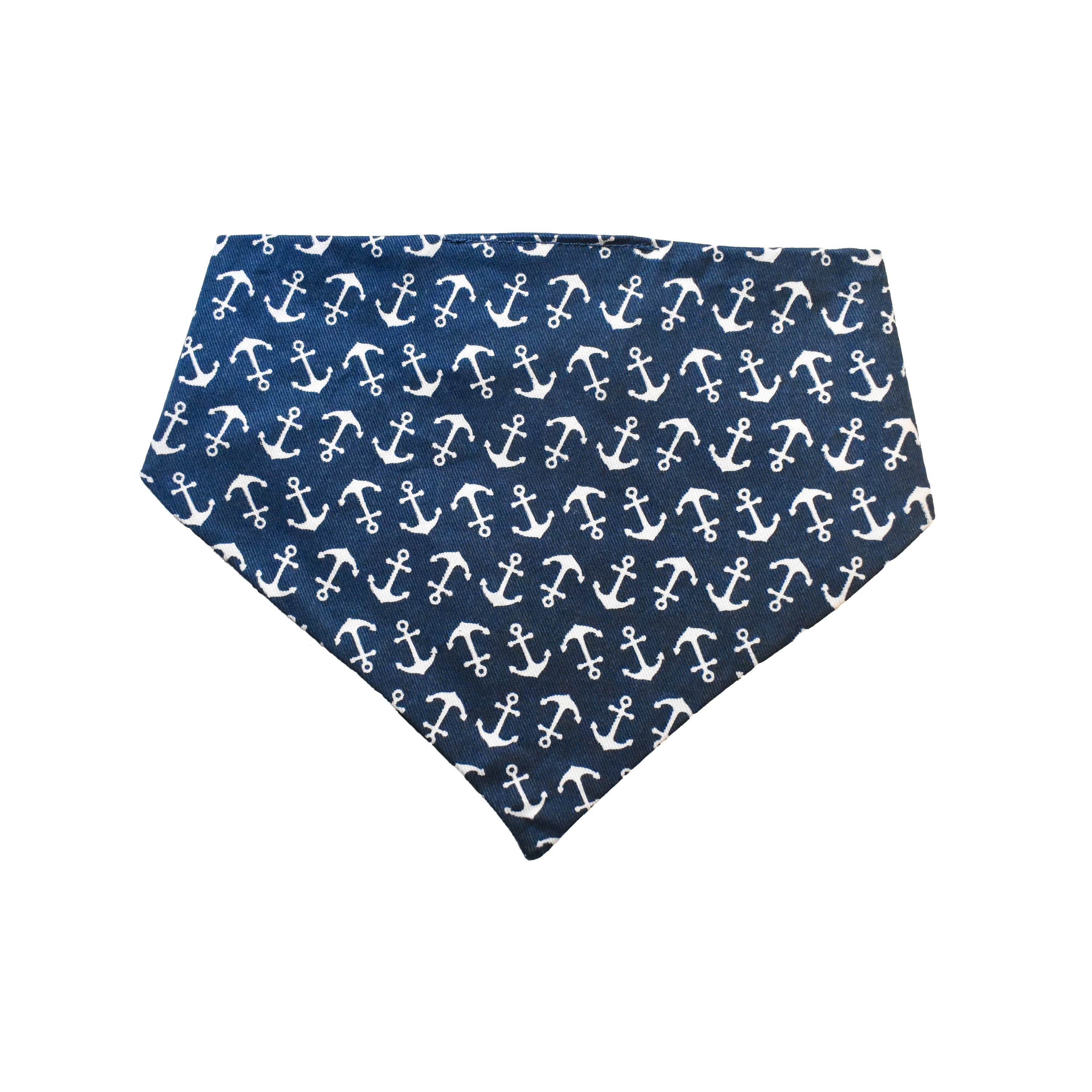 Navy Anchors Reversible Dog Bandana