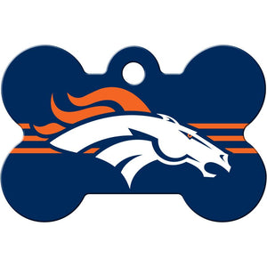 Denver Broncos NFL Pet ID Tag - Large Bone