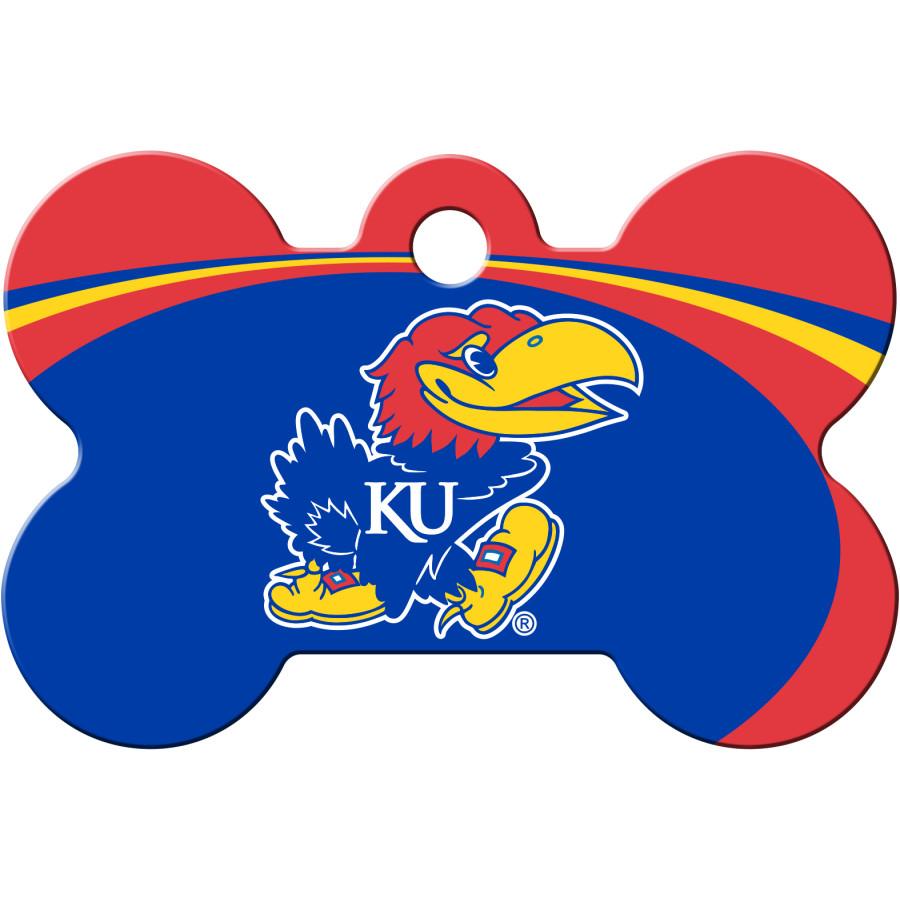 Kansas Jayhawks NCAA Pet ID Tag - Large Bone