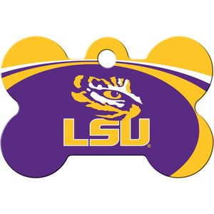 Louisiana State University Tigers NCAA Pet ID Tag - Large Bone