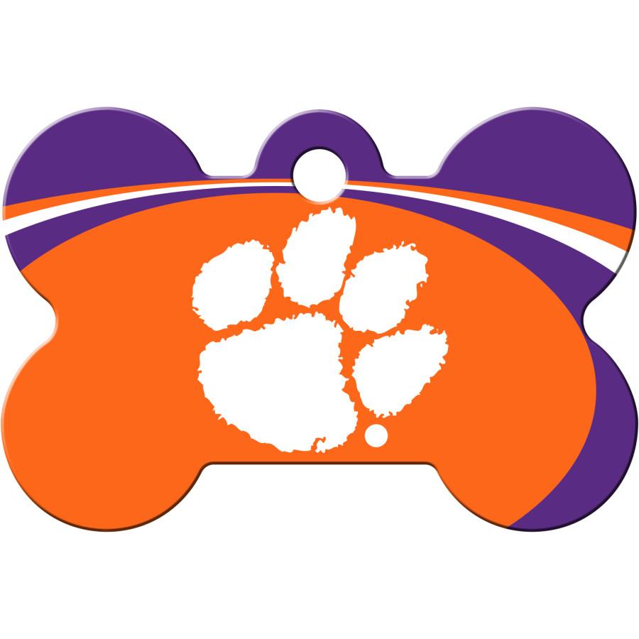 Clemson Tigers NCAA Pet ID Tag - Large Bone
