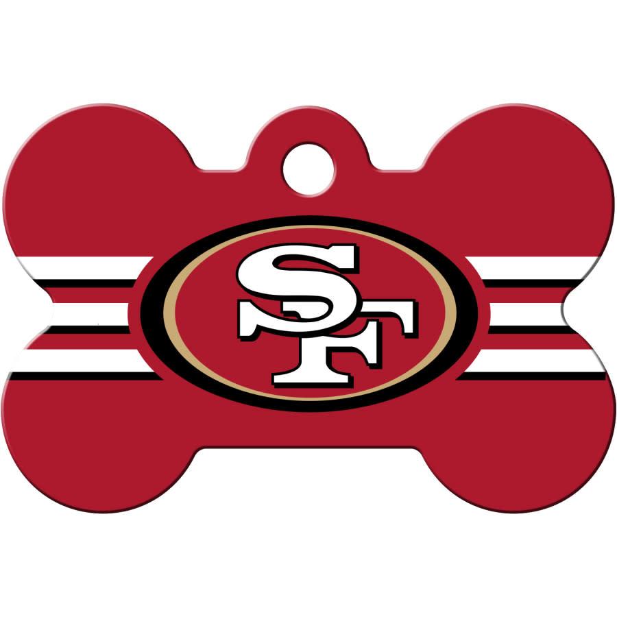 San Francisco 49ers NFL Pet ID Tag - Large Bone