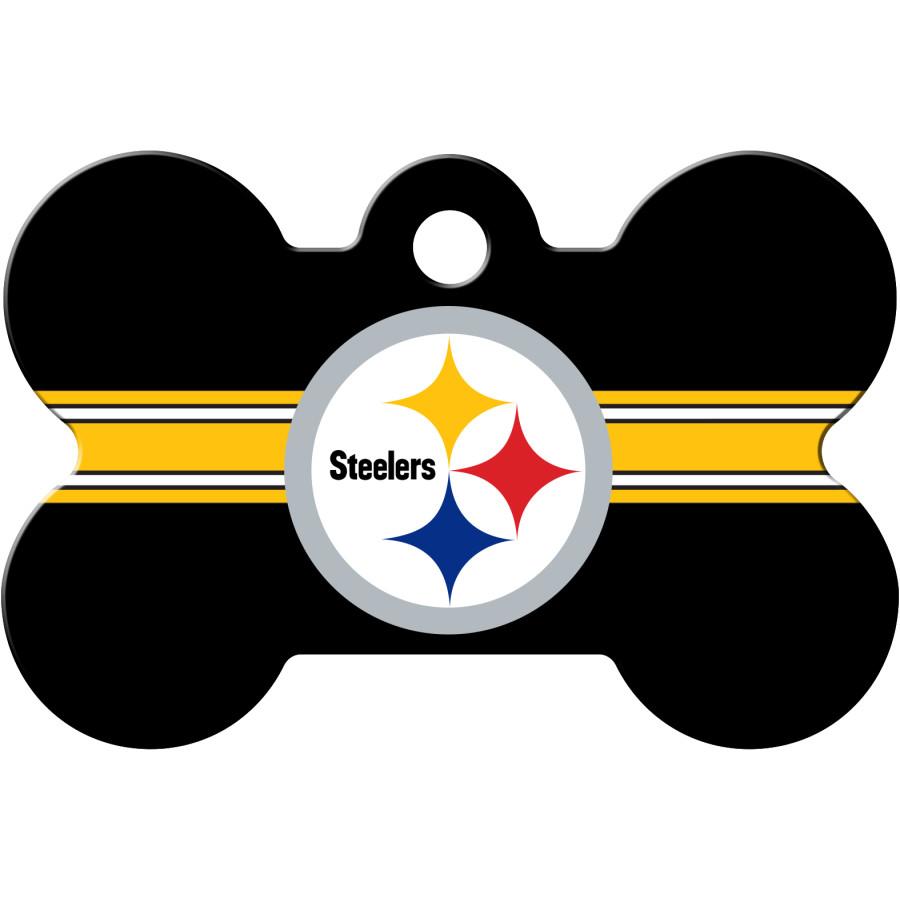 Pittsburgh Steelers NFL Pet ID Tag - Large Bone