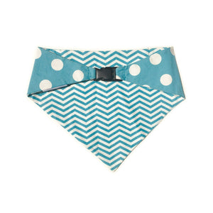 Uptown Pups Reversible Bandana – Baby Blue Chevron - Uptown Pups