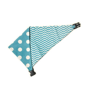 Uptown Pups Reversible Bandana – Baby Blue Chevron - Uptown Pups