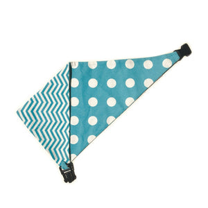 Uptown Pups Reversible Bandana – Baby Blue Chevron - Uptown Pups