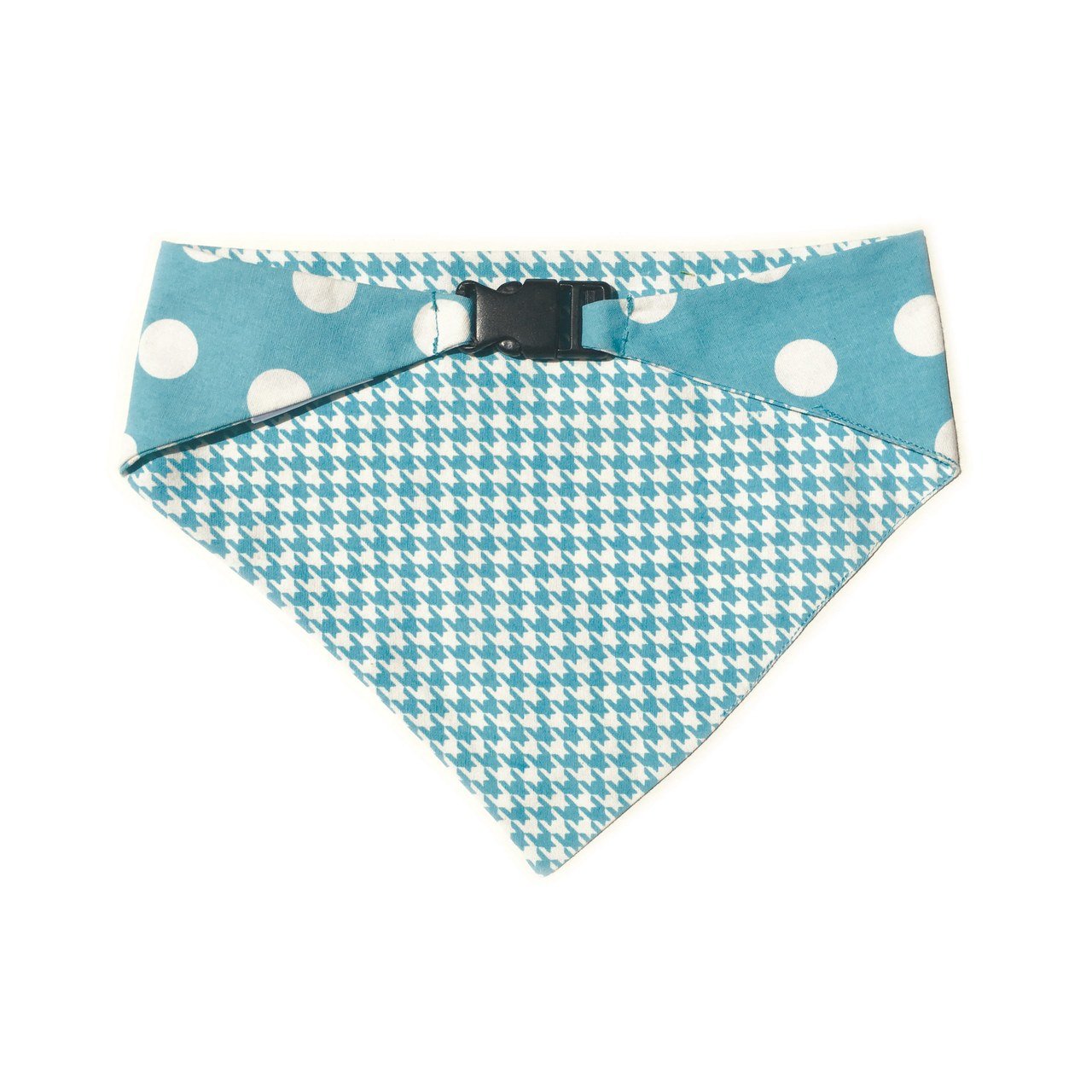 Uptown Pups Reversible Bandana – Baby Blue Houndstooth - Uptown Pups