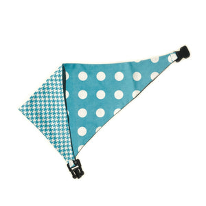 Uptown Pups Reversible Bandana – Baby Blue Houndstooth - Uptown Pups