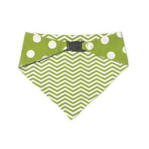 Uptown Pups Reversible Bandana - Lime Green Chevron - Uptown Pups