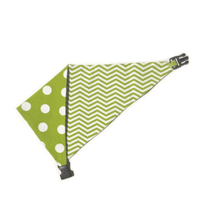 Uptown Pups Reversible Bandana - Lime Green Chevron - Uptown Pups