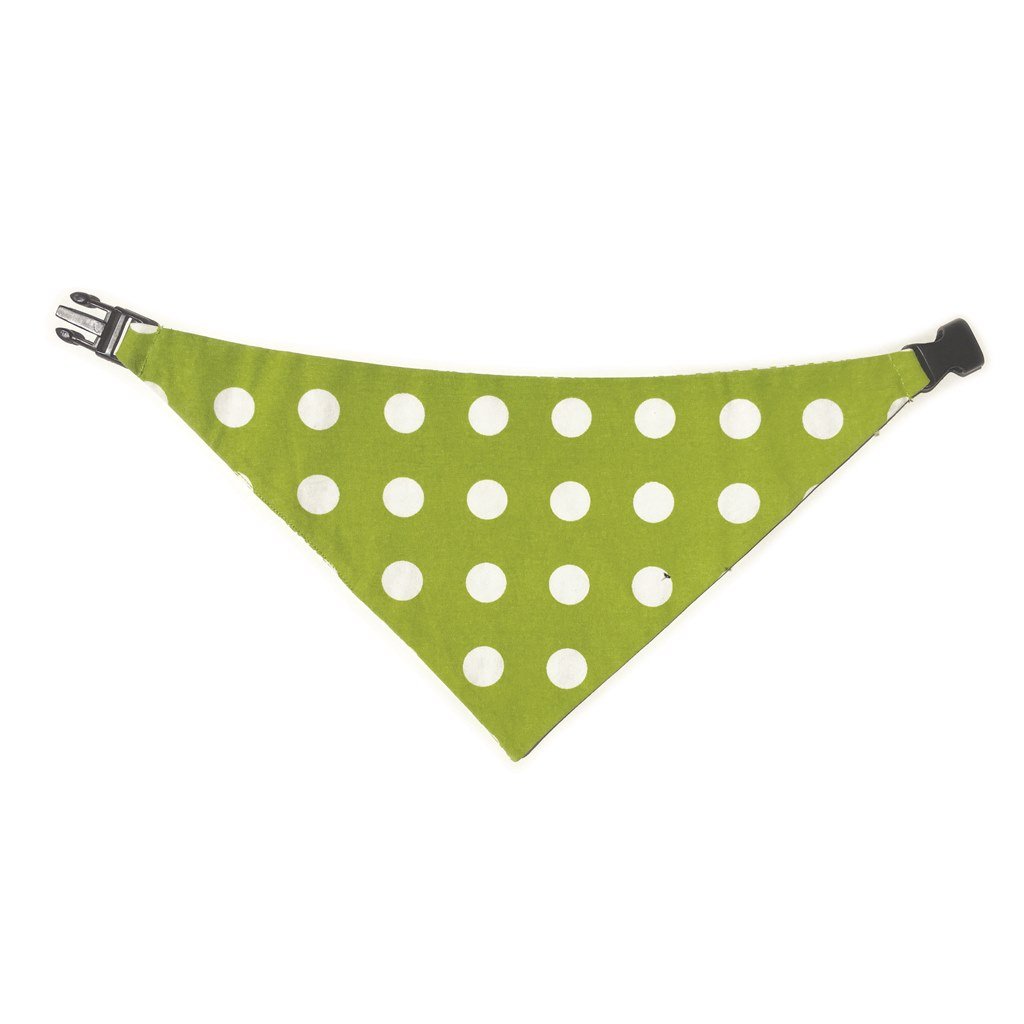 Uptown Pups Reversible Bandana - Lime Green Houndstooth - Uptown Pups