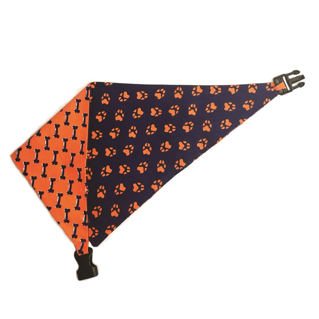 Uptown Pups Reversible Bandana - Blue & Orange - Uptown Pups