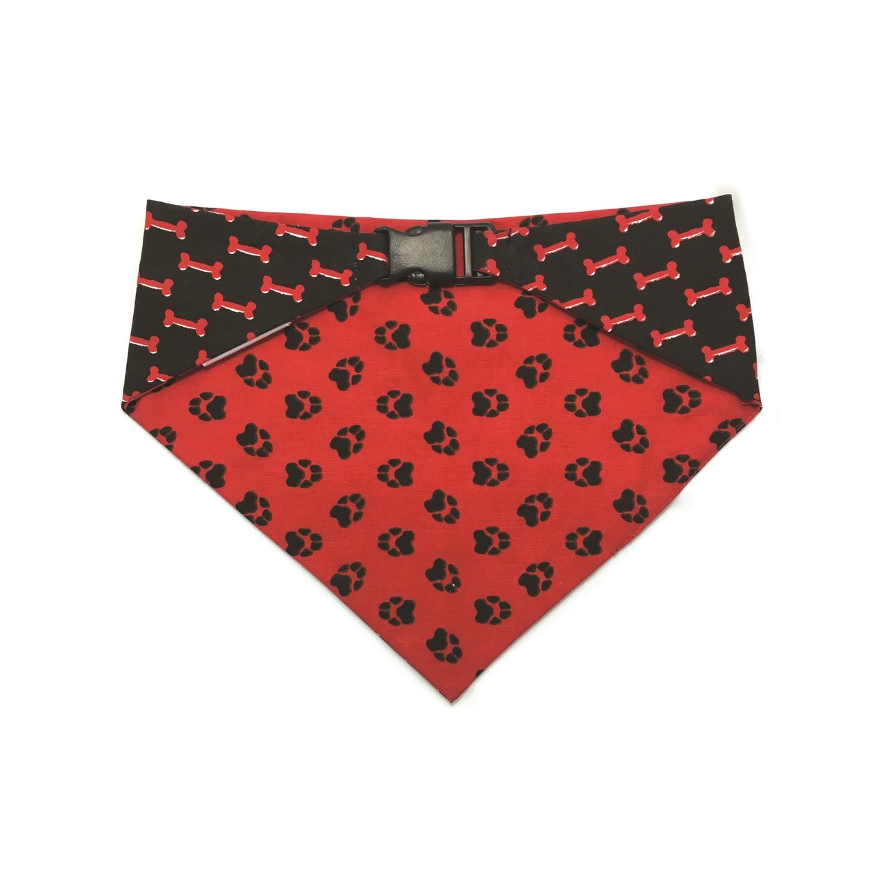 Uptown Pups Reversible Bandana - Red & Black - Uptown Pups