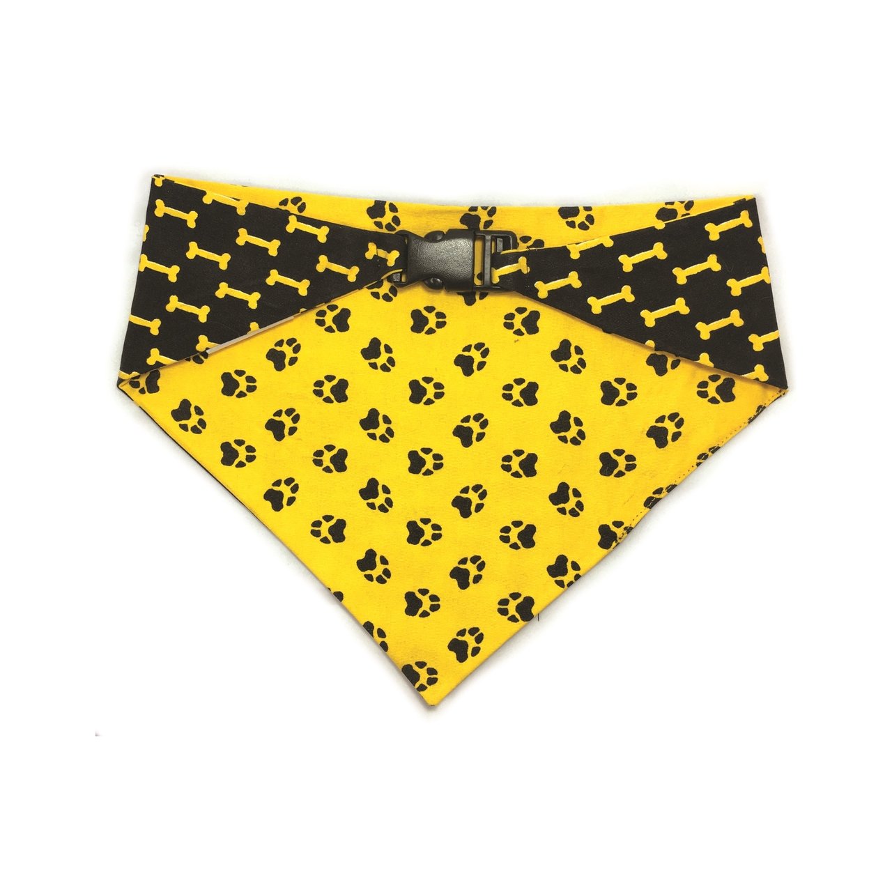 Uptown Pups Reversible Bandana - Mustard Yellow & Black - Uptown Pups