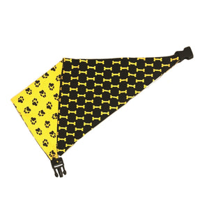 Uptown Pups Reversible Bandana - Mustard Yellow & Black - Uptown Pups