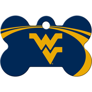 West Virginia Mountaineers NCAA Pet ID Tag - Large Bone