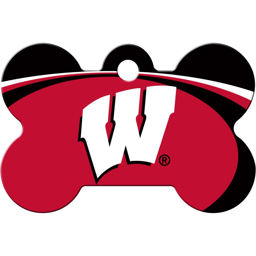 Wisconsin Badgers NCAA Pet ID Tag - Large Bone