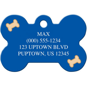 I'm Adopted Blue Pet ID Tag - Large Bone