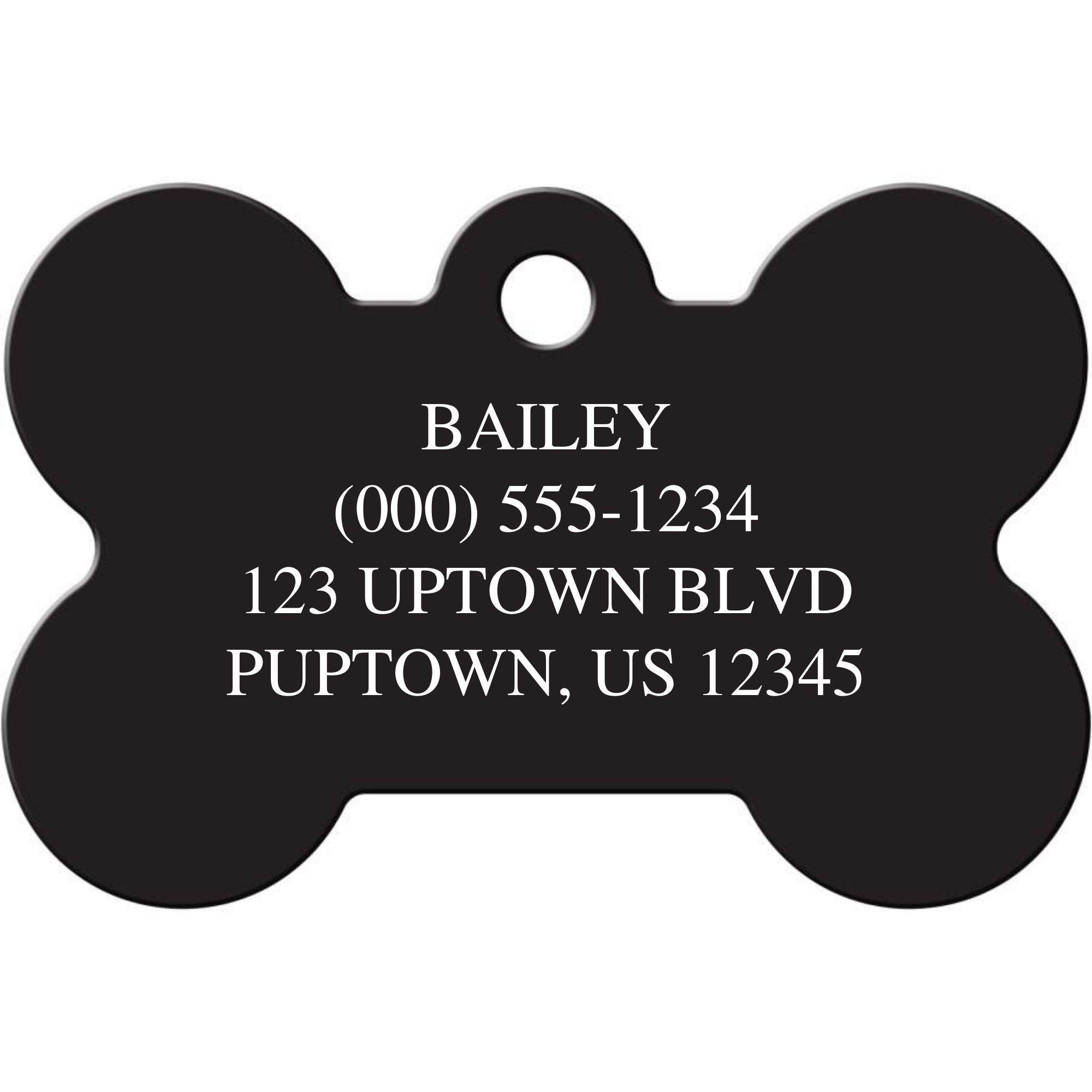 Smiley Face Pet ID Tag - Large Bone