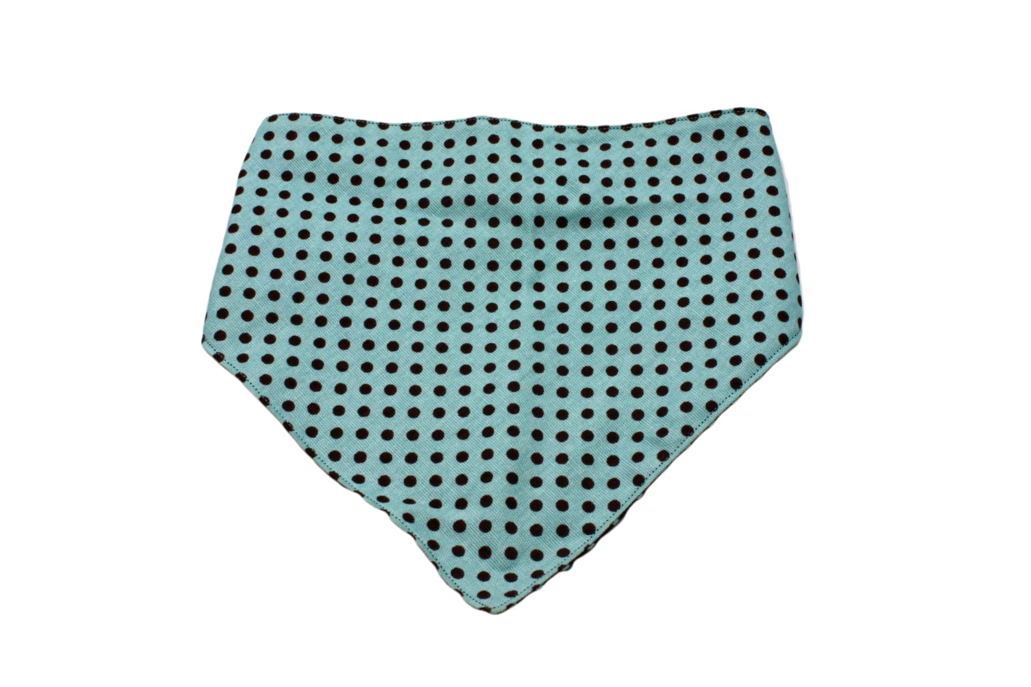 Brown and Blue Polka Dots Reversible Dog Bandana