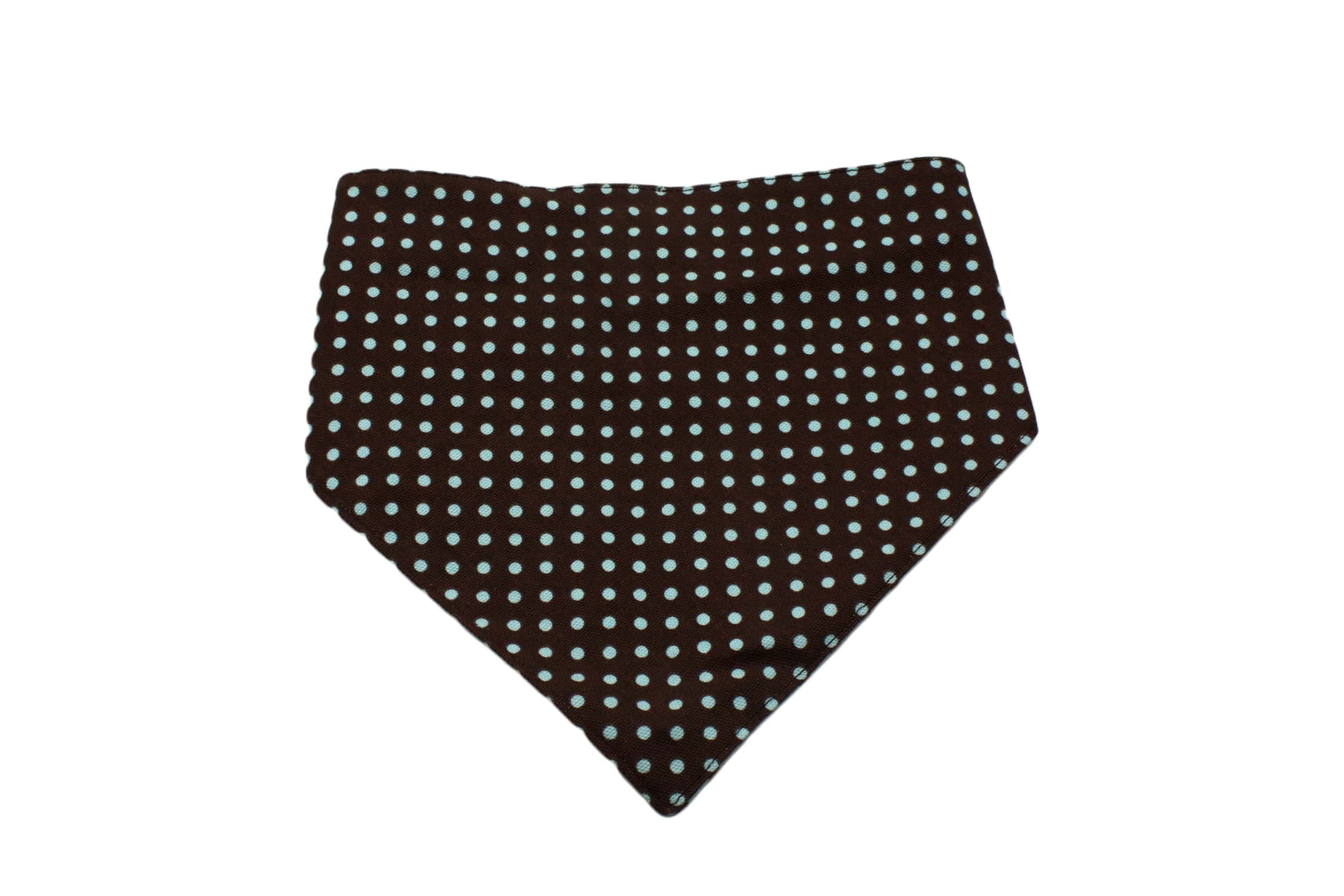 Brown and Blue Polka Dots Reversible Dog Bandana