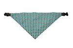 Load image into Gallery viewer, Brown and Blue Polka Dots Reversible Dog Bandana
