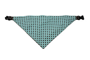 Brown and Blue Polka Dots Reversible Dog Bandana