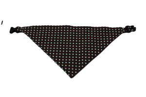 Brown and Blue Polka Dots Reversible Dog Bandana