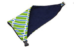 Load image into Gallery viewer, Blue and Green Geometric Reversible Dog Bandana
