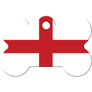 St George's Cross Flag Pet ID Tag - Large Bone