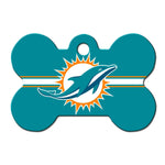 Load image into Gallery viewer, Miami Dolphins No Helmet NFL Pet ID Tag - Large Bone - Uptown Pups
