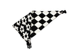 Load image into Gallery viewer, Black White Flower with Checkerboard Reversible Dog Bandana
