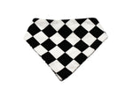Load image into Gallery viewer, Black and White Houndstooth and Checkerboard Reversible Dog Bandana
