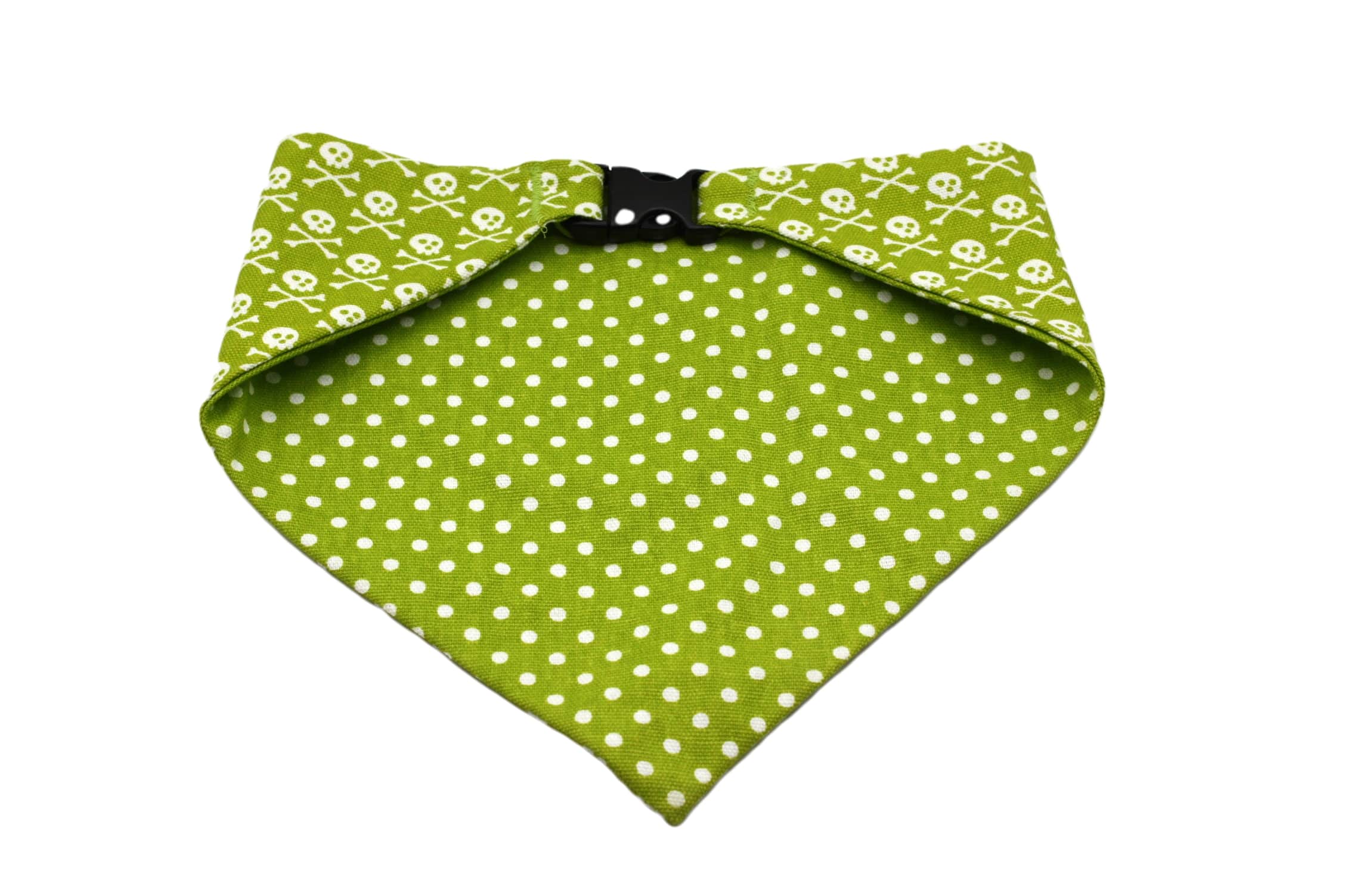 Lime Green Skull Reversible Dog Bandana