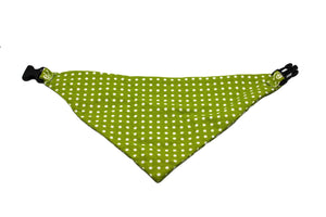 Lime Green Skull Reversible Dog Bandana