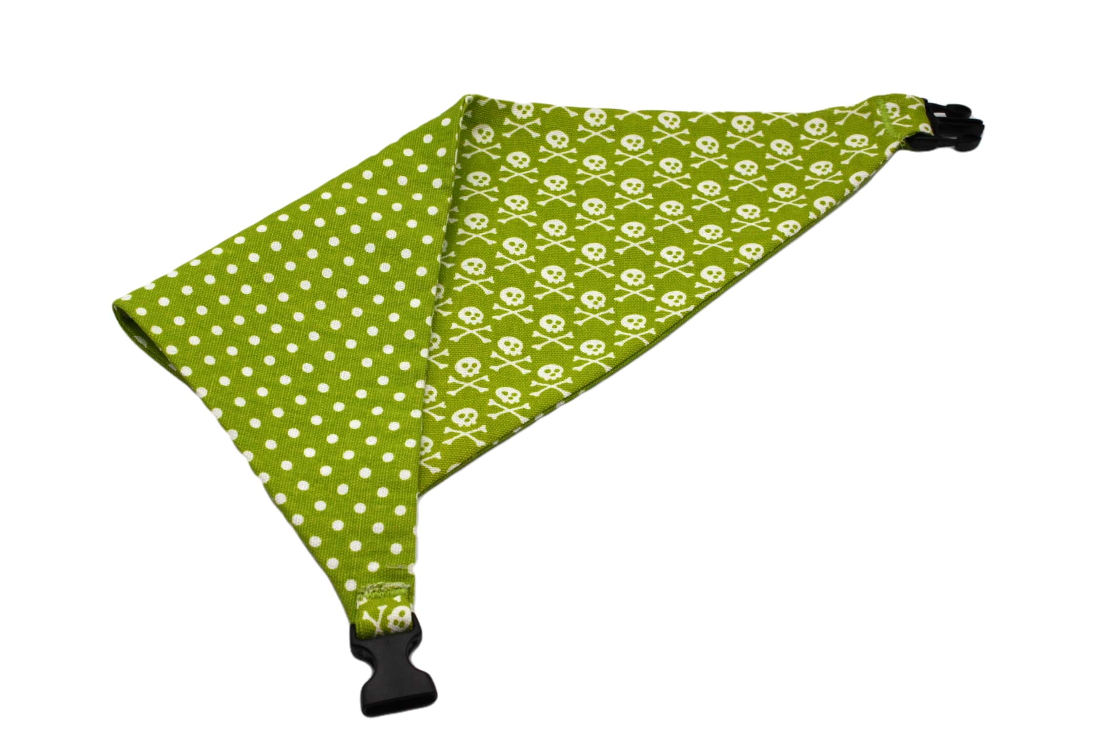 Lime Green Skull Reversible Dog Bandana