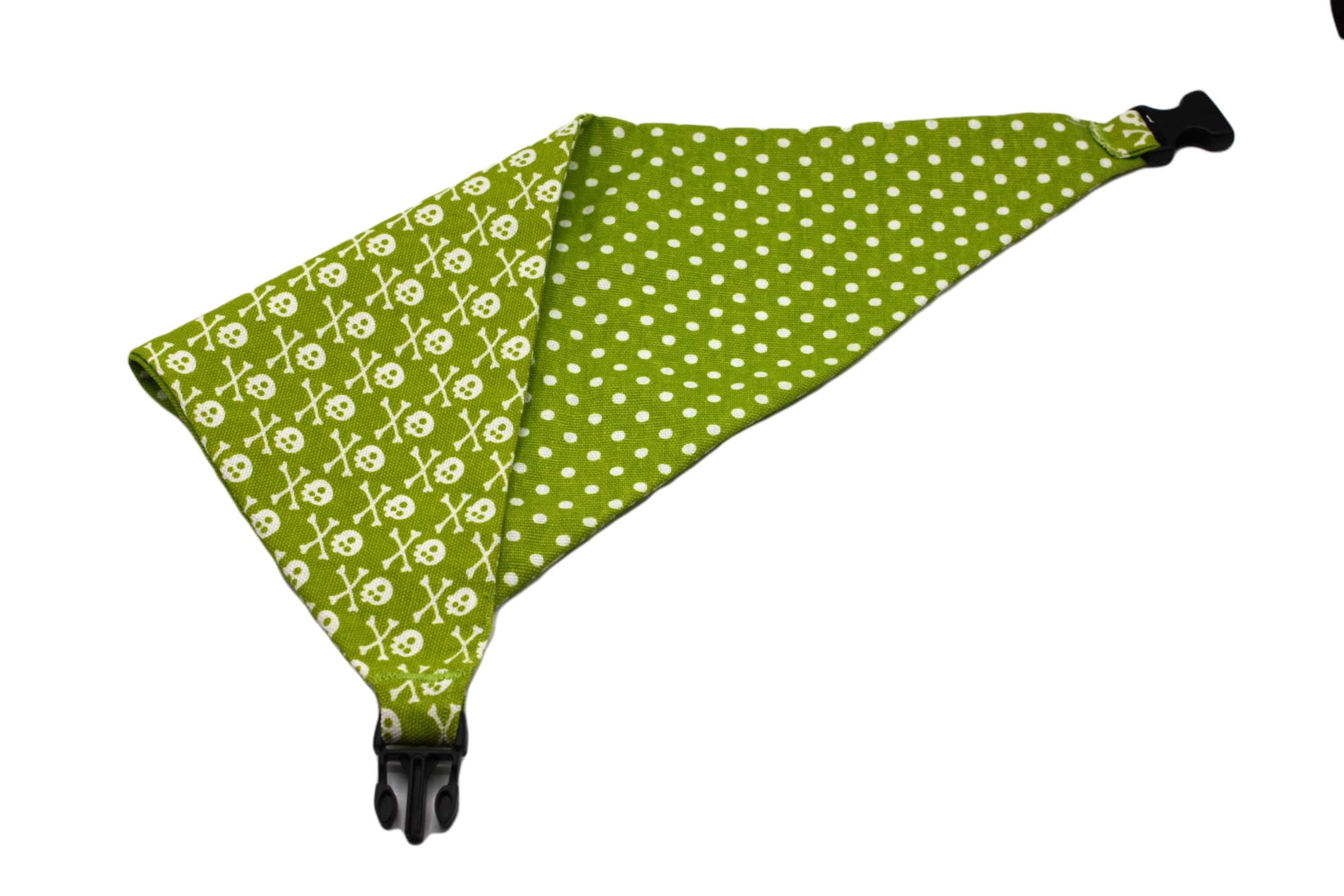 Lime Green Skull Reversible Dog Bandana