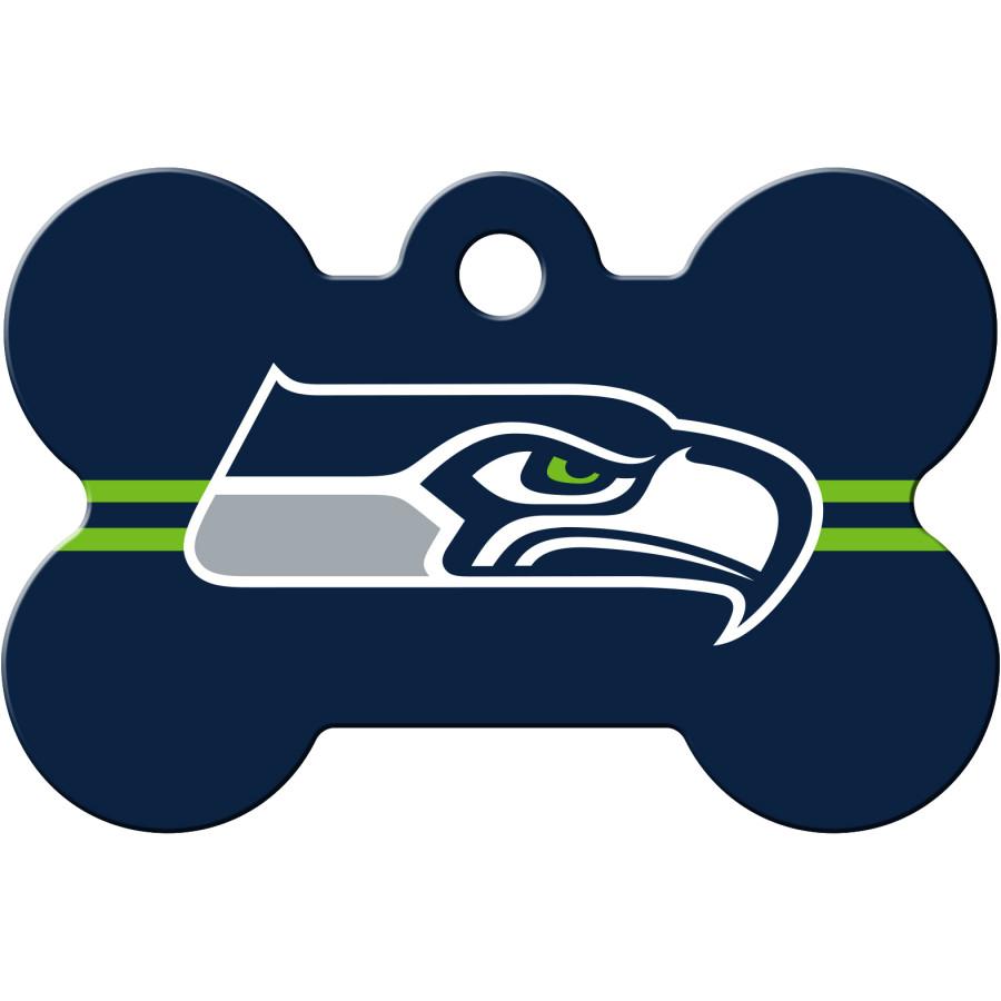 Seattle Seahawks NFL Pet ID Tag - Large Bone - Uptown Pups