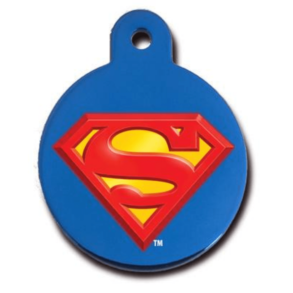 Superman Pet ID Tag Large Circle - Uptown Pups