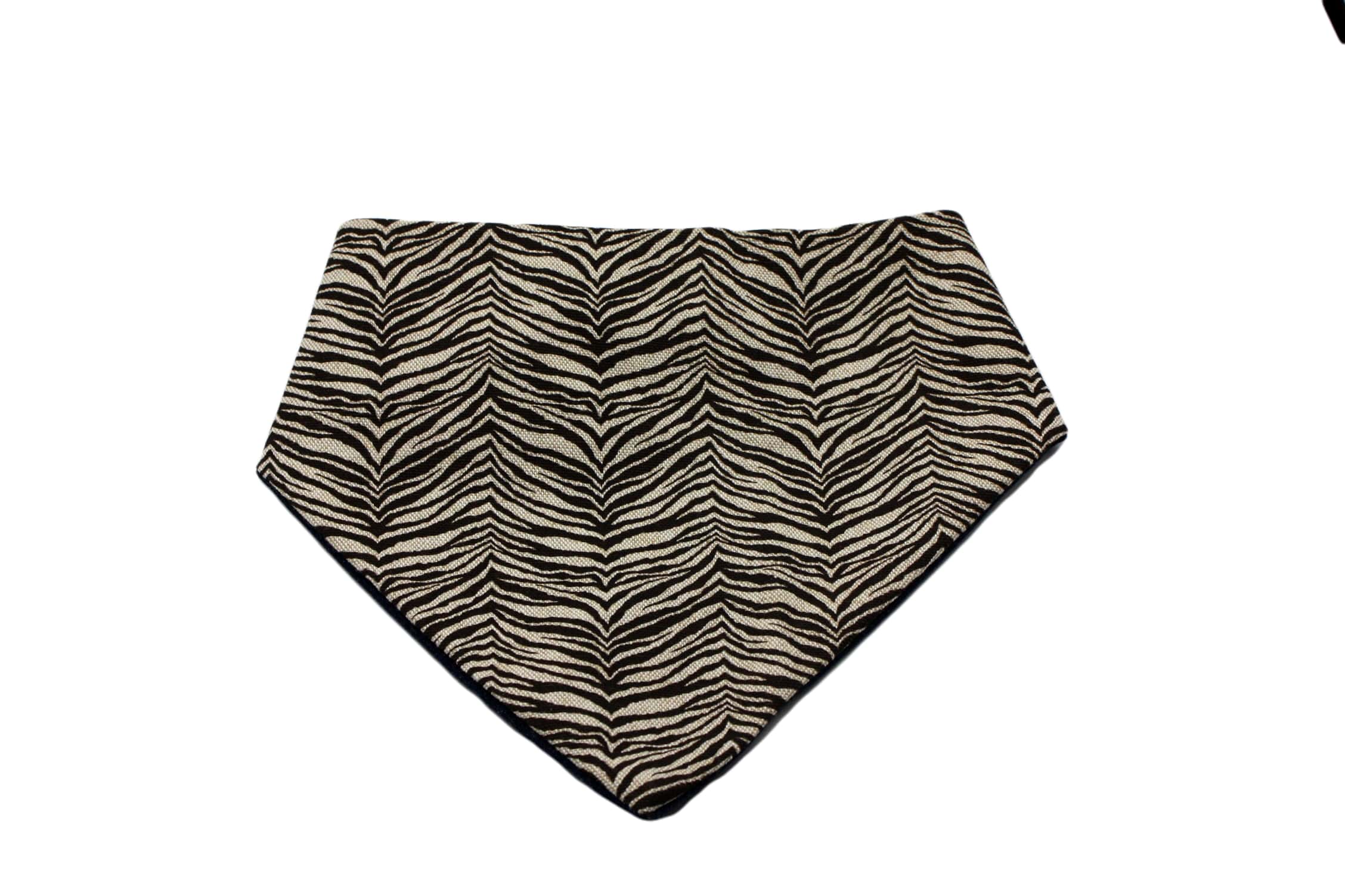 Brown Zebra Print Reversible Dog Bandana