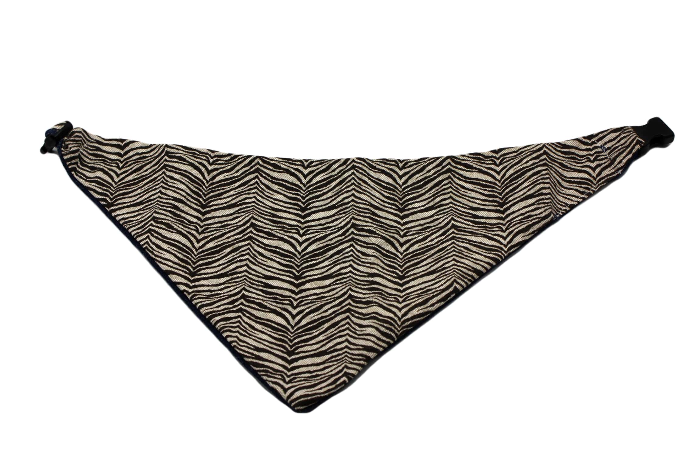 Brown Zebra Print Reversible Dog Bandana